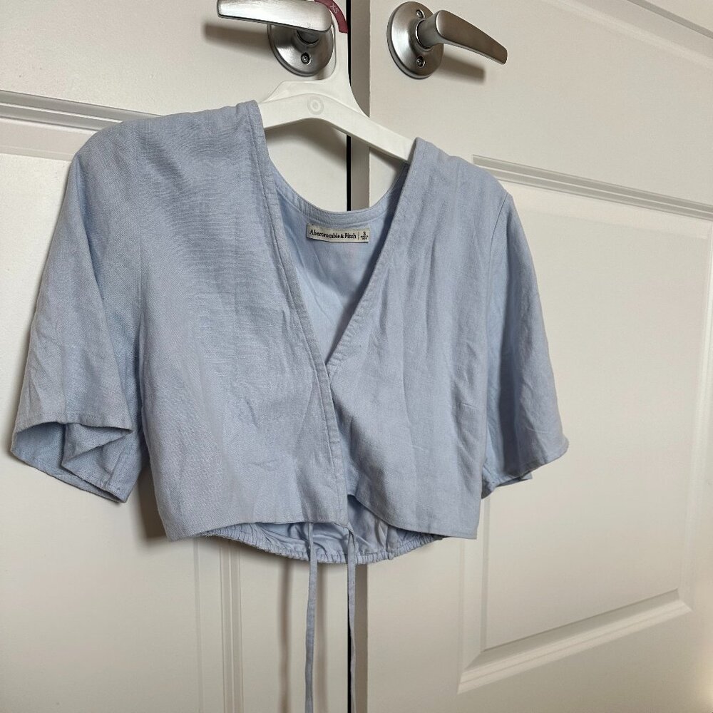 Abercrombie & Fitch Linen Blend Wrap Top